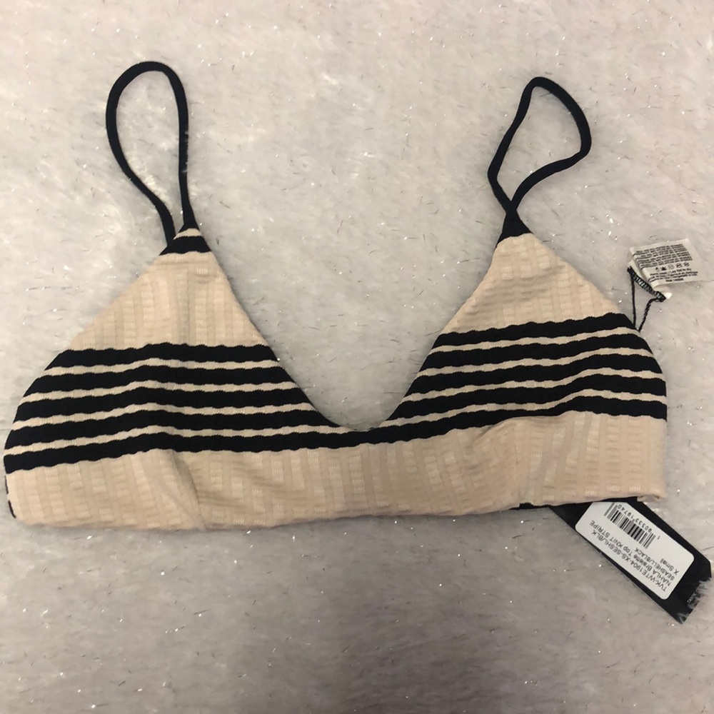 New Tavik Nahla Swim Top Stripe Seashell/Blk XS